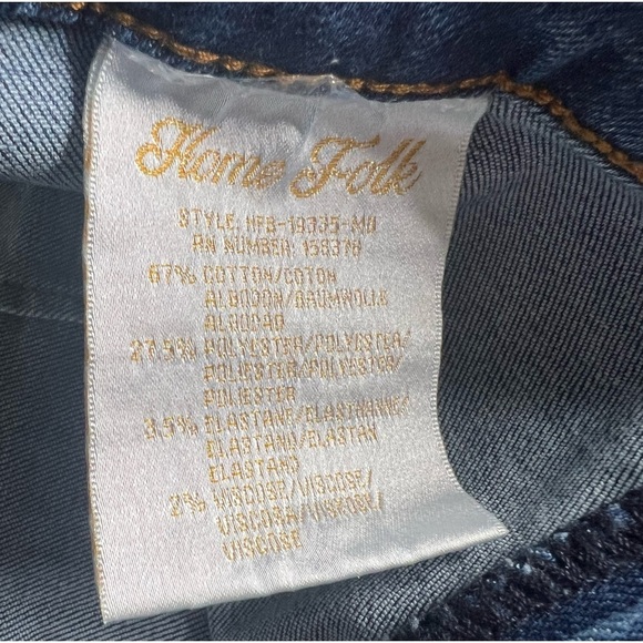 Home Folk Distressed Women's Mid Wash Blue Flare Jeans - Picture 16 of 16